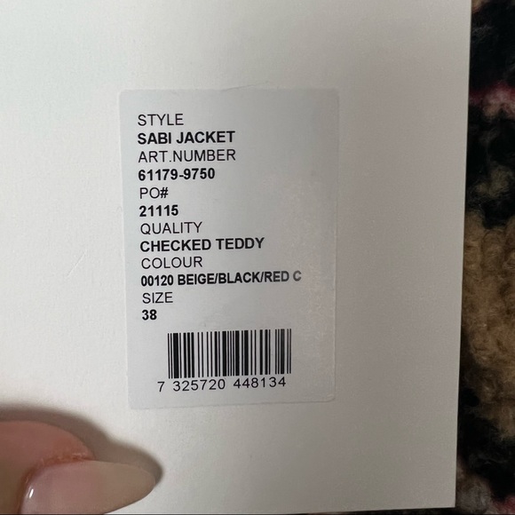 NWT Stand Studio Sabi plaid checkered faux shearling teddy oversized jacket 6 - Picture 8 of 8